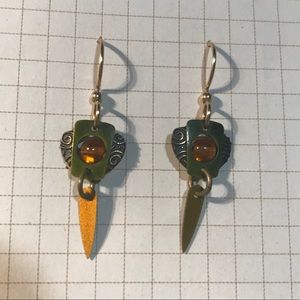 Delicate French Hook Mixed Metal Earrings
